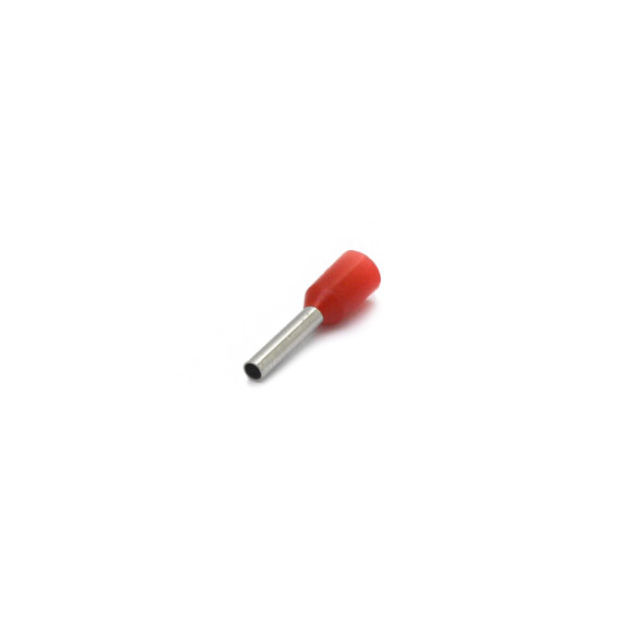 Terminal Tubular Ilhós Isolado 17 AWG 1.0mm² Vermelho - ES16100-1 - Eletro Service