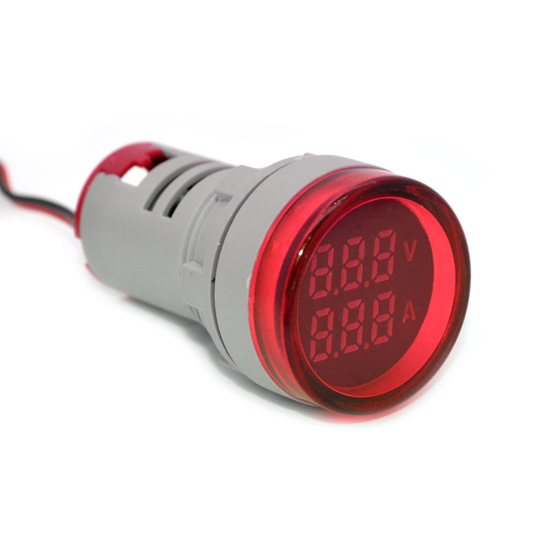 Voltímetro digital cuadrado panel 22mm rojo AD16-22FSV, ADAJUSA