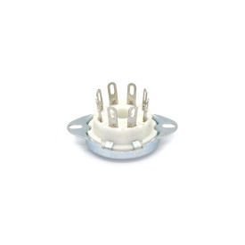 Soquete para Válvula de 8 Pinos (Octal) Cerâmico com Anel de Fixação (Solda Fio) - 8PINF