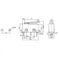 Chave Micro Switch com Alavanca de 17mm SPDT Liga-(Liga) 3A 125/250VAC - MSW-14B - Jietong